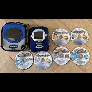 Blue Video Now Color Personal Video Disc Player with 6 Discs and Case Tested
